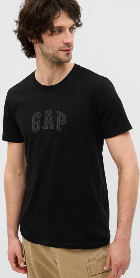 Czarny t-shirt Gap w młodzieżowym stylu z bawełny