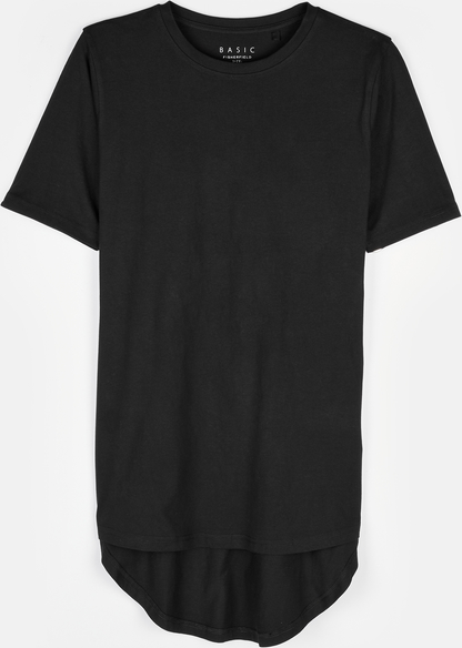 Czarny t-shirt Gate z krótkim rękawem w stylu casual z bawełny