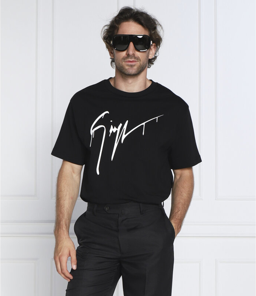 Czarny t-shirt Giuseppe Zanotti w młodzieżowym stylu z krótkim rękawem
