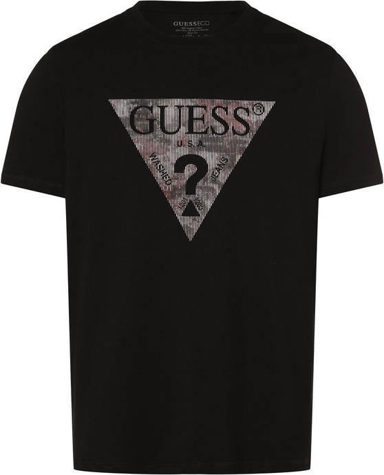 Czarny t-shirt Guess w młodzieżowym stylu