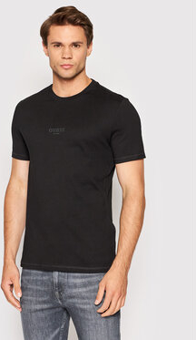 Czarny t-shirt Guess w stylu casual z krótkim rękawem