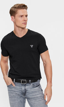 Czarny t-shirt Guess z krótkim rękawem w stylu casual