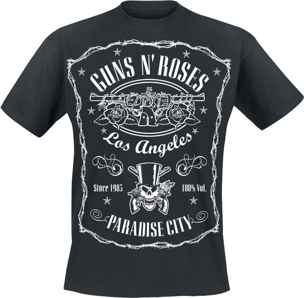 Czarny t-shirt Guns N' Roses z krótkim rękawem z bawełny