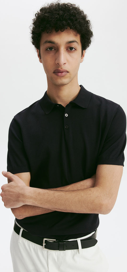 Czarny t-shirt H & M z bawełny w stylu casual
