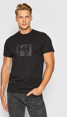 Czarny t-shirt Helly Hansen w młodzieżowym stylu z krótkim rękawem