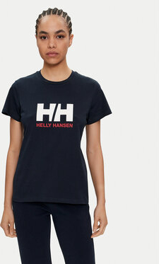 Czarny t-shirt Helly Hansen w młodzieżowym stylu z okrągłym dekoltem
