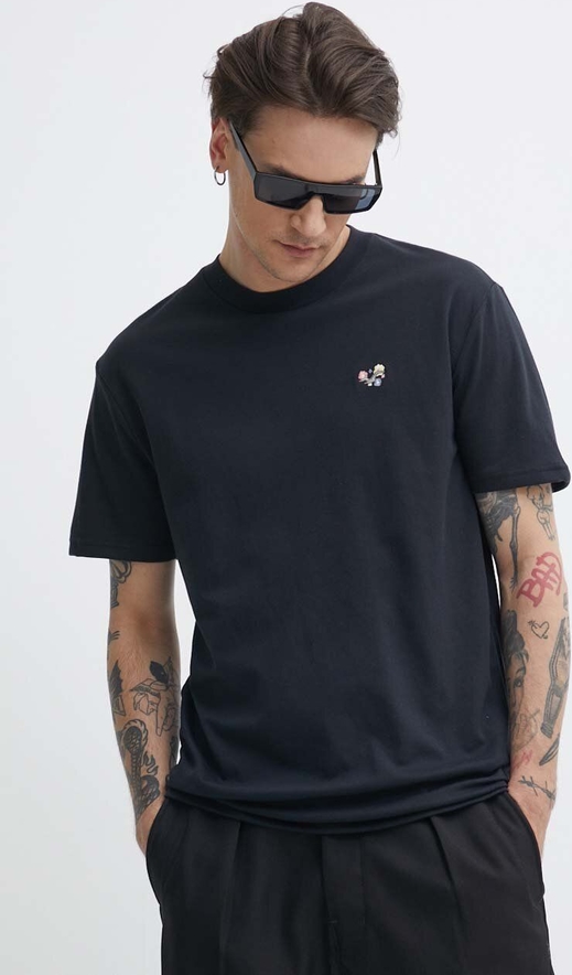 Czarny t-shirt Hollister Co. z krótkim rękawem w stylu casual