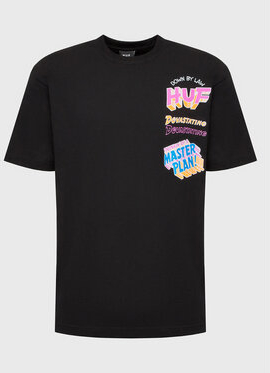 Czarny t-shirt HUF z nadrukiem w młodzieżowym stylu