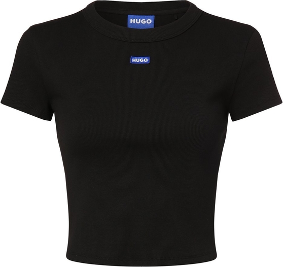Czarny t-shirt Hugo Blue z okrągłym dekoltem