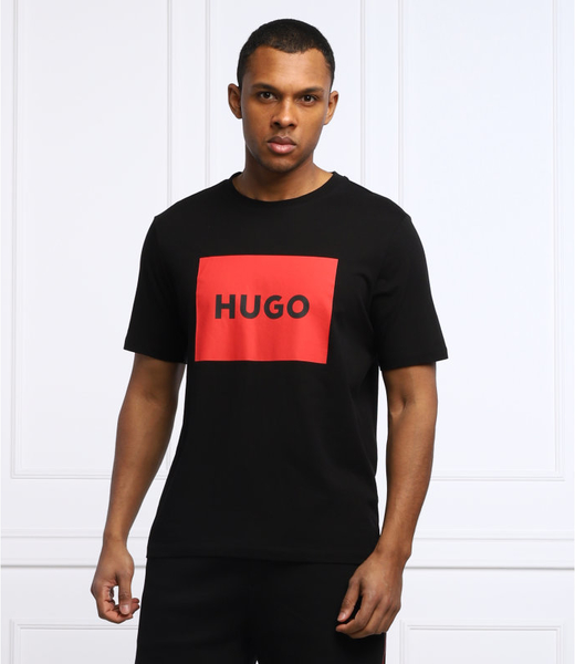Czarny t-shirt Hugo Boss w młodzieżowym stylu