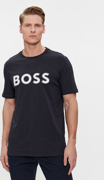 Czarny t-shirt Hugo Boss w młodzieżowym stylu z krótkim rękawem