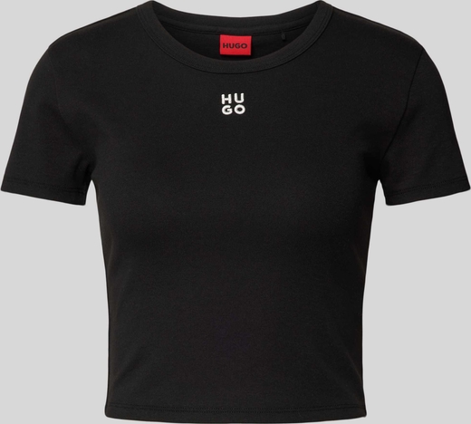Czarny t-shirt Hugo Boss z bawełny w młodzieżowym stylu