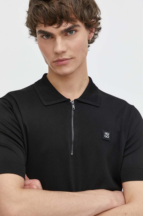 Czarny t-shirt Hugo Boss z krótkim rękawem