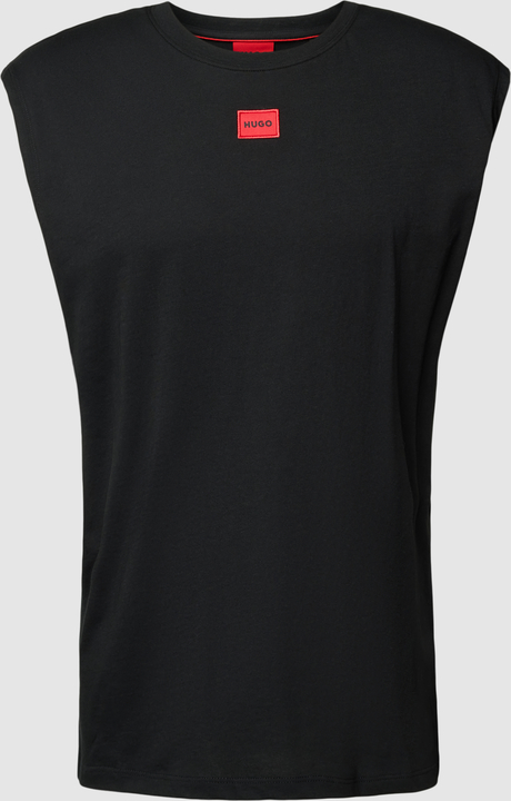 Czarny t-shirt Hugo Boss z krótkim rękawem z bawełny