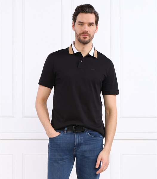 Czarny t-shirt Hugo Boss z krótkim rękawem z bawełny w stylu casual