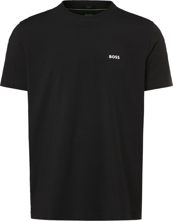 Czarny t-shirt Hugo Boss z krótkim rękawem z dżerseju
