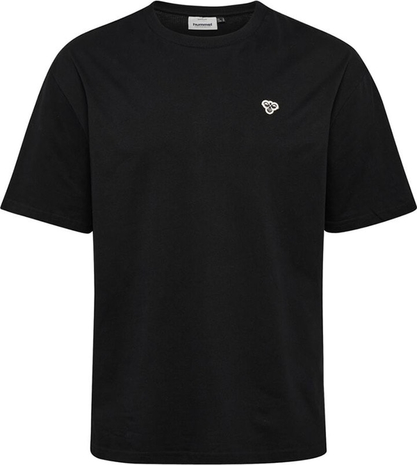 Czarny t-shirt Hummel w stylu casual z krótkim rękawem