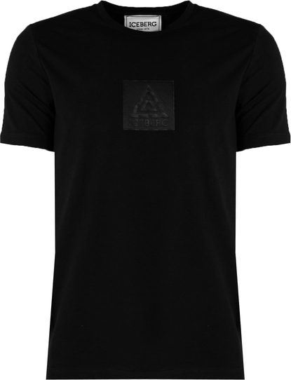 Czarny t-shirt Iceberg z krótkim rękawem w stylu casual