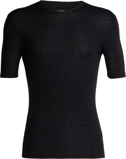 Czarny t-shirt Icebreaker z krótkim rękawem z wełny