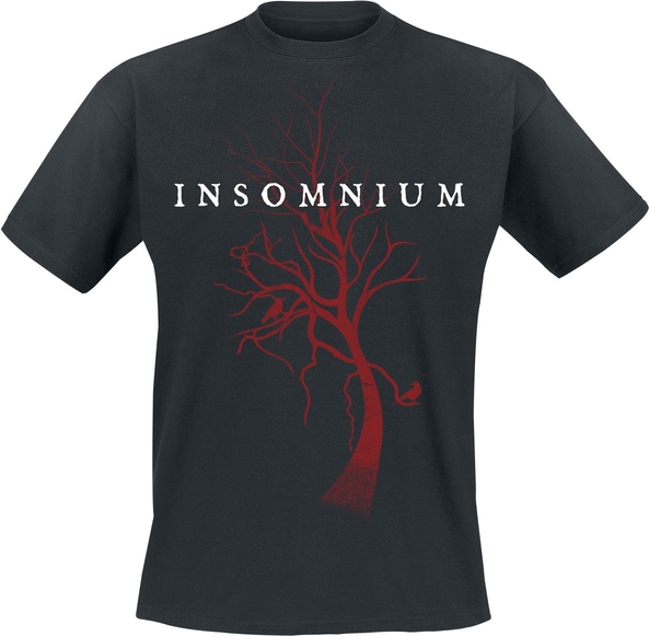 Czarny t-shirt Insomnium z bawełny w młodzieżowym stylu
