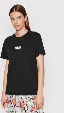 Czarny t-shirt Iro w stylu casual z krótkim rękawem z okrągłym dekoltem