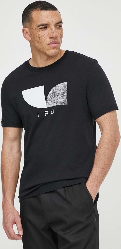 Czarny t-shirt Iro z nadrukiem