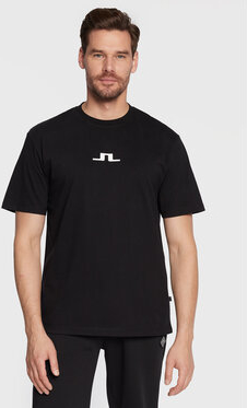 Czarny t-shirt J. Lindeberg z krótkim rękawem