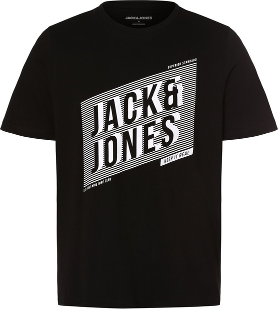 Czarny t-shirt Jack & Jones w młodzieżowym stylu