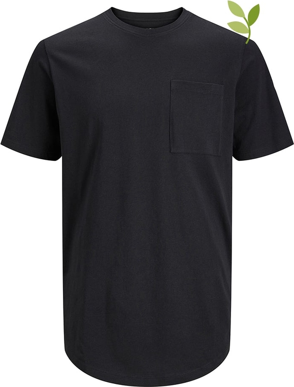 Czarny t-shirt Jack & Jones w stylu casual z bawełny