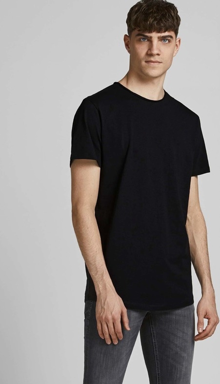 Czarny t-shirt Jack & Jones w stylu casual z krótkim rękawem z bawełny
