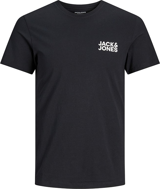 Czarny t-shirt Jack & Jones z bawełny w stylu casual