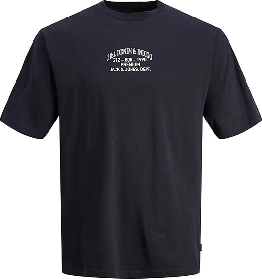 Czarny t-shirt Jack & Jones z bawełny z krótkim rękawem