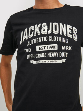 Czarny t-shirt Jack & Jones z krótkim rękawem