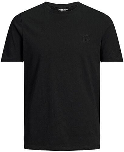 Czarny t-shirt Jack & Jones z krótkim rękawem w stylu casual