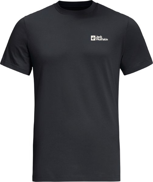 Czarny t-shirt Jack Wolfskin w stylu casual z bawełny z krótkim rękawem