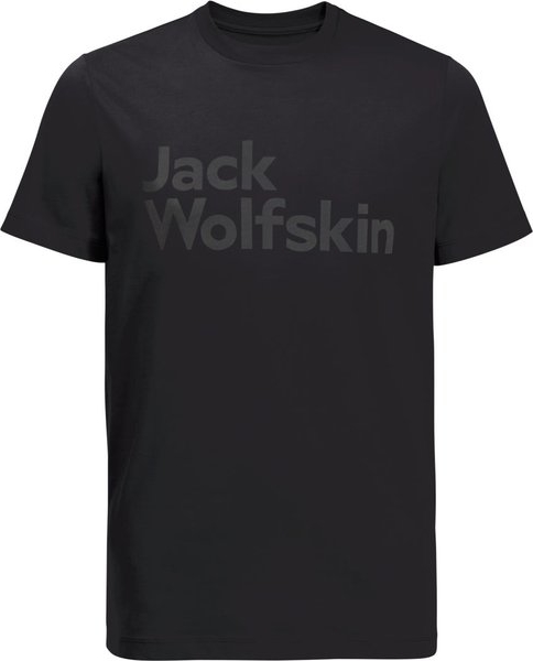 Czarny t-shirt Jack Wolfskin z bawełny w sportowym stylu
