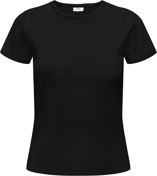 Czarny t-shirt JDY z okrągłym dekoltem z krótkim rękawem