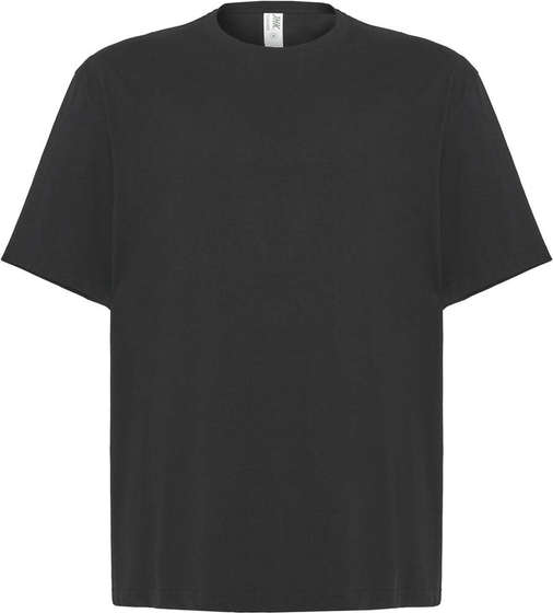 Czarny t-shirt jk-collection.pl z krótkim rękawem w stylu casual