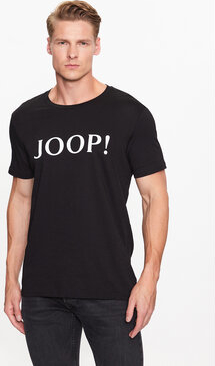 Czarny t-shirt Joop! z krótkim rękawem w młodzieżowym stylu