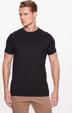 Czarny t-shirt Joop! z krótkim rękawem w stylu casual