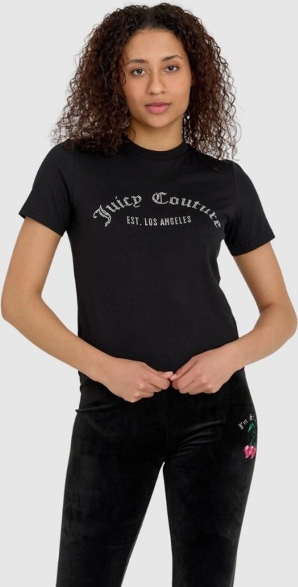 Czarny t-shirt Juicy Couture w młodzieżowym stylu