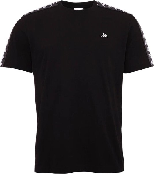 Czarny t-shirt Kappa w młodzieżowym stylu z bawełny