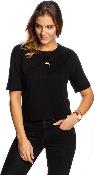Czarny t-shirt Kappa z krótkim rękawem