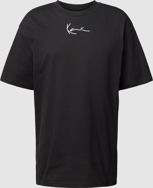 Czarny t-shirt Karl Kani z bawełny z krótkim rękawem w stylu casual