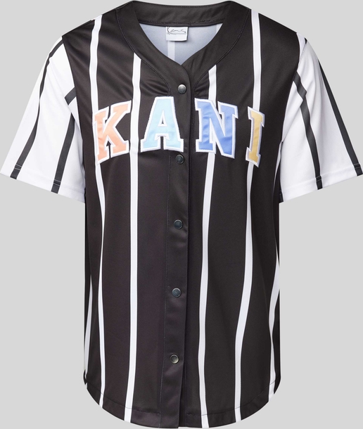Czarny t-shirt Karl Kani z krótkim rękawem z nadrukiem w młodzieżowym stylu