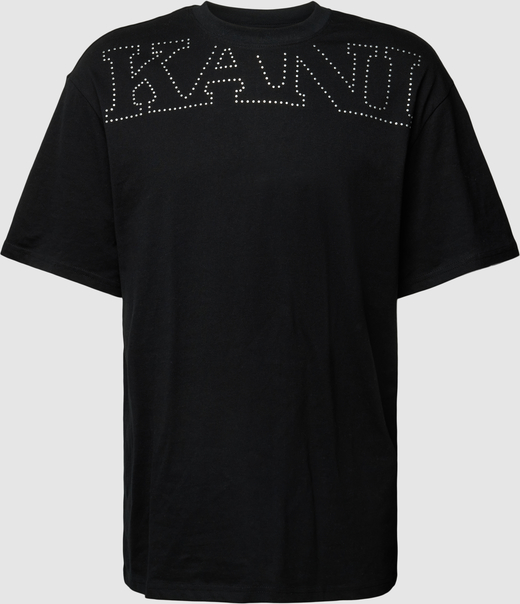 Czarny t-shirt Karl Kani z krótkim rękawem z nadrukiem z bawełny