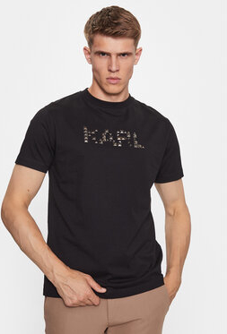 Czarny t-shirt Karl Lagerfeld w młodzieżowym stylu