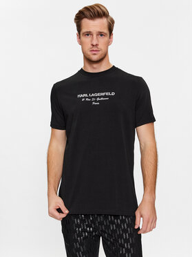 Czarny t-shirt Karl Lagerfeld w młodzieżowym stylu