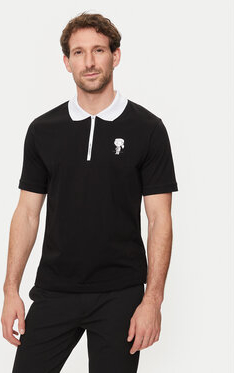 Czarny t-shirt Karl Lagerfeld w stylu casual z krótkim rękawem