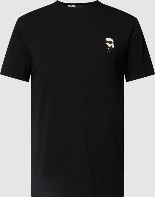 Czarny t-shirt Karl Lagerfeld z bawełny w stylu casual